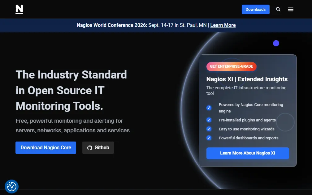 Nagios — Best for Infrastructure and Network Availability Monitoring