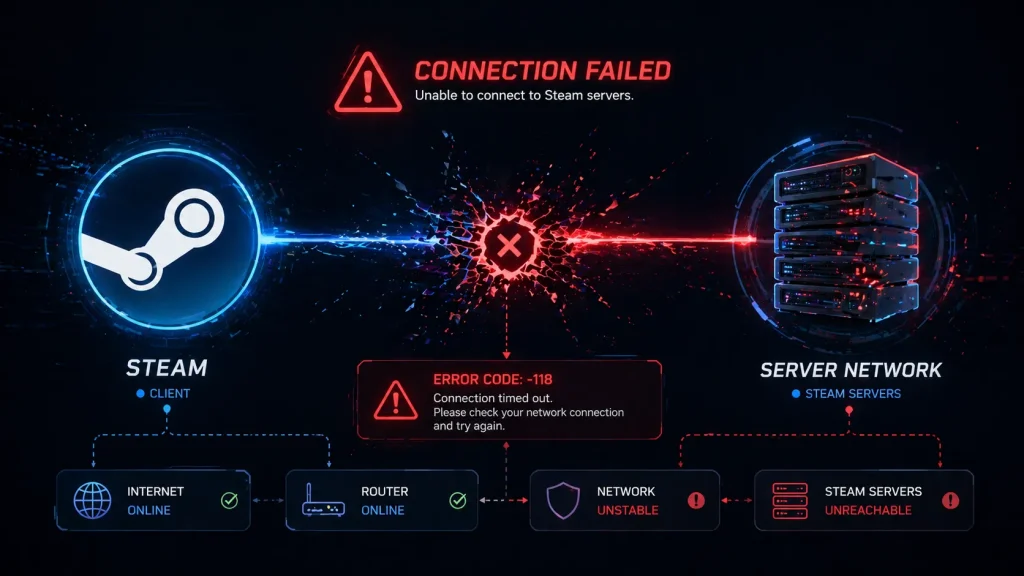 Steam authentication failure causing error code 211 connection issue