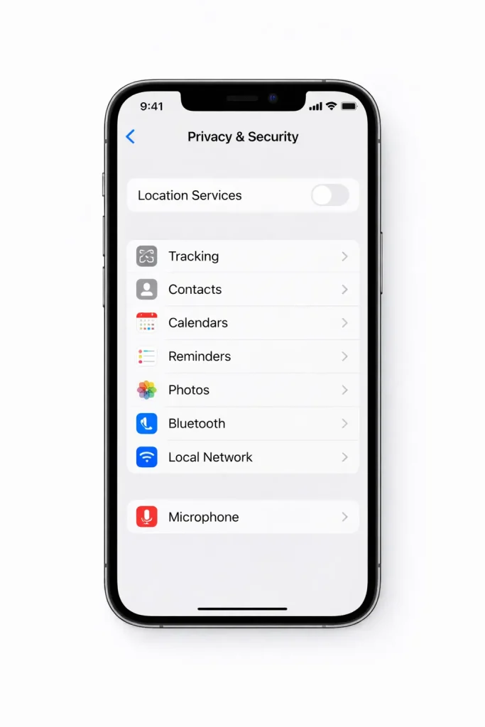 turn off location services iphone privacy settings screen