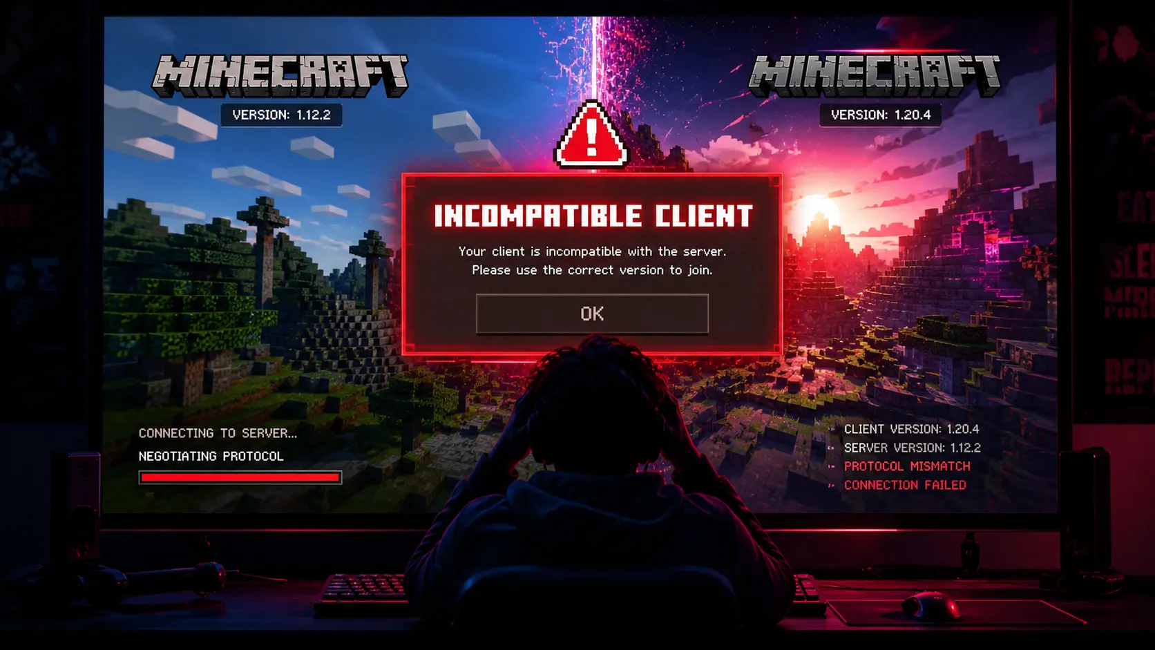 Failed to Connect to Server Incompatible Client Minecraft 12 Fixes